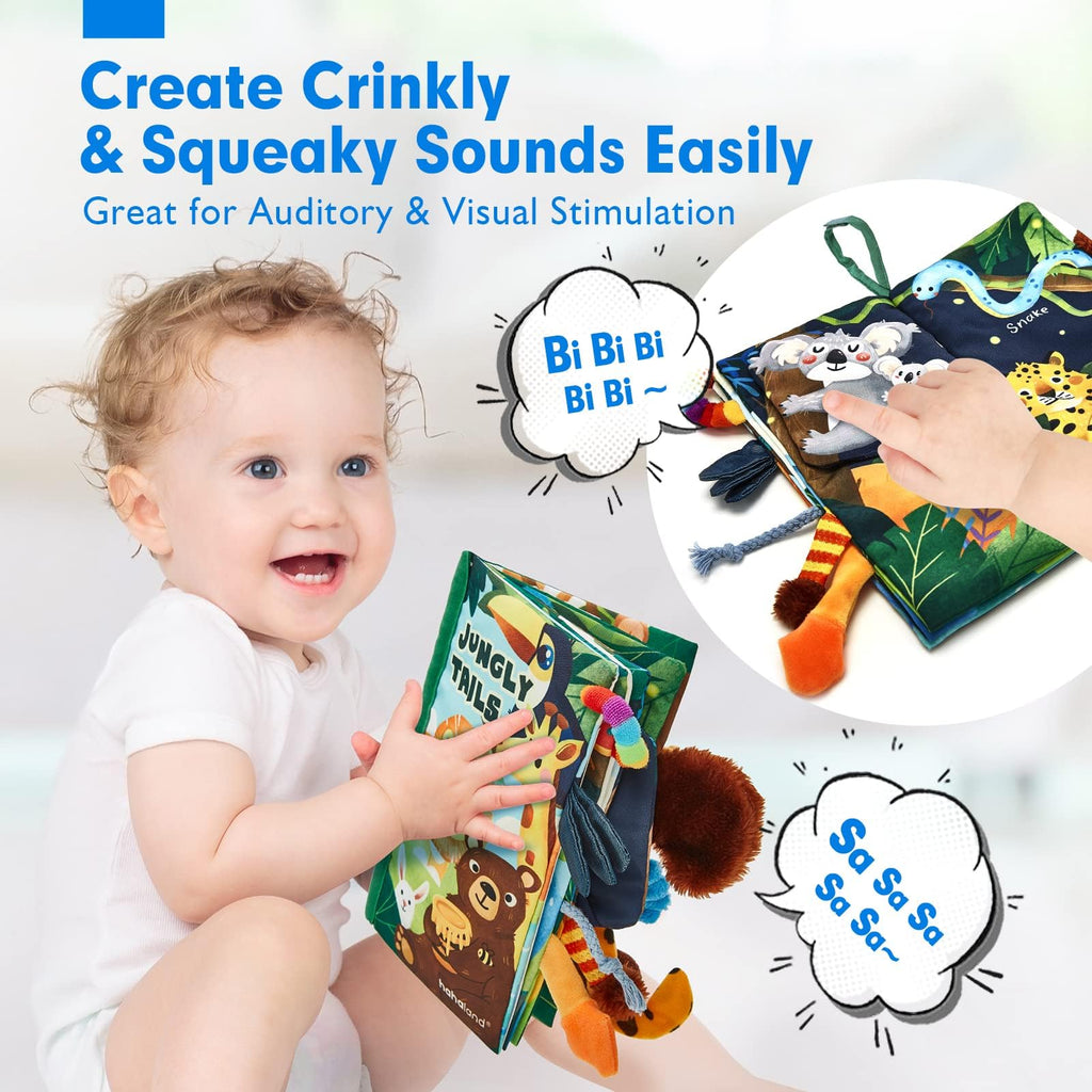 hahaland Baby Books 0-6 Months,Infant Tummy Time Toy Sensory Toys 6 to 12 Months Touch Feel Book Travel Toy Gifts for Boy Girl 0-3 Month Baby Shower Valentine Birthday Easter Basket Stuffers (Single)