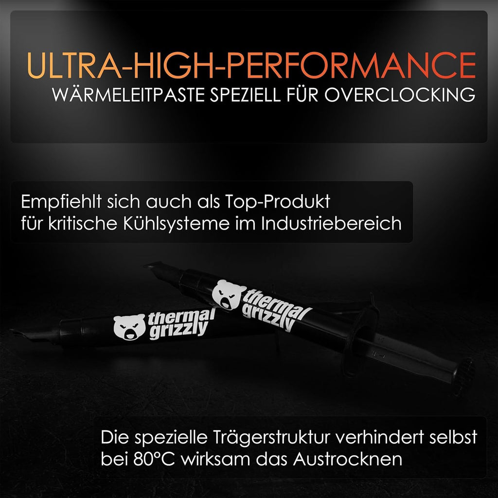 Thermal Grizzly Kryonaut - 1 Gram - Extremely High Performance Thermal Paste + 12 Cleaning Wipes 6 Wet & 6 Dry - for Demanding Applications and Overclocking CPU/GPU/PS4/PS5/Xbox