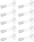 WildVibe 16g Clear Earrings for Sports, Work, Surgery - Bioflex Plastic Earrings Tragus Piercing Jewelry Clear Labret Retainer Piercings 10pc Set - Plastic Stud Earrings for Cartilage Helix Tragus Lip Medusa Monroe - 8mm (5/16)