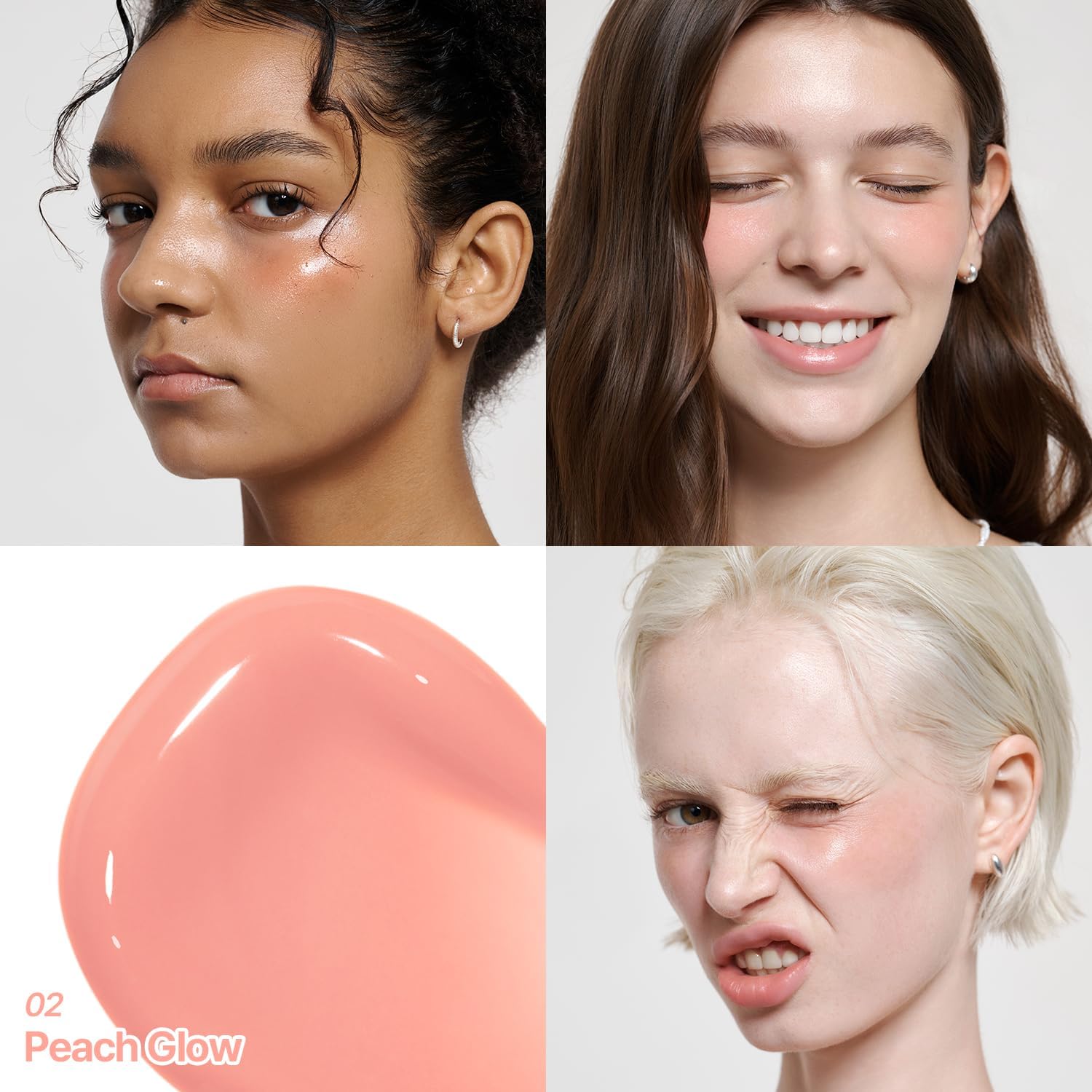 [2aN Heart Wearing Liquid Cheek (0.15oz) – Dewy Liquid Blush with Soft Glow & Clear Layering | Hydrating Essence + Glossy Oil Blend | Buildable, Finger-Blend Texture|8 Vibrant Shades] (02 Peach Glow)