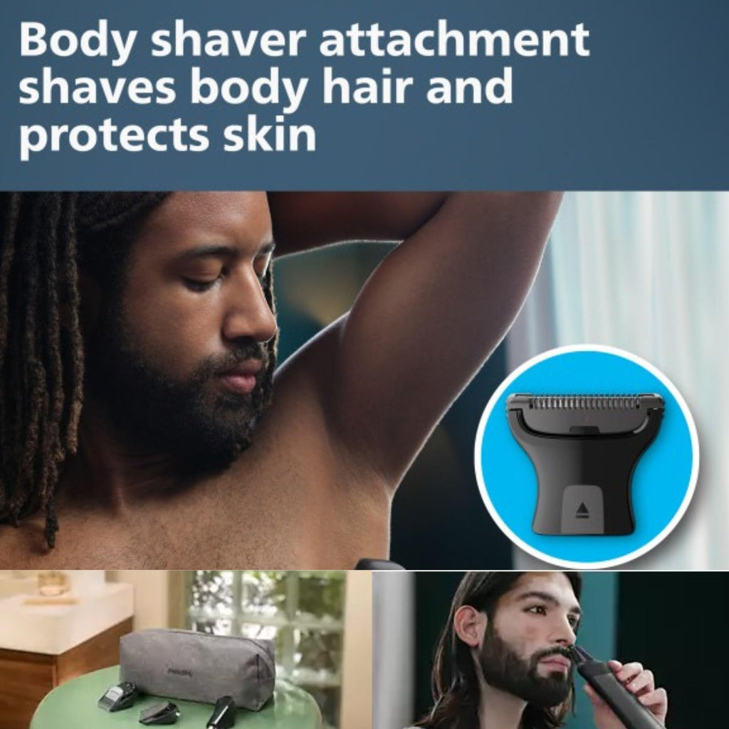 Philips Multigroom Series 9000 24-in-1 Trimmer Beard, Hair & Body Grooming Kit | Precision Trimming Comb, Self-Sharpening Steel Blades, BeardSense Technology, Waterproof, Packaging May Vary
