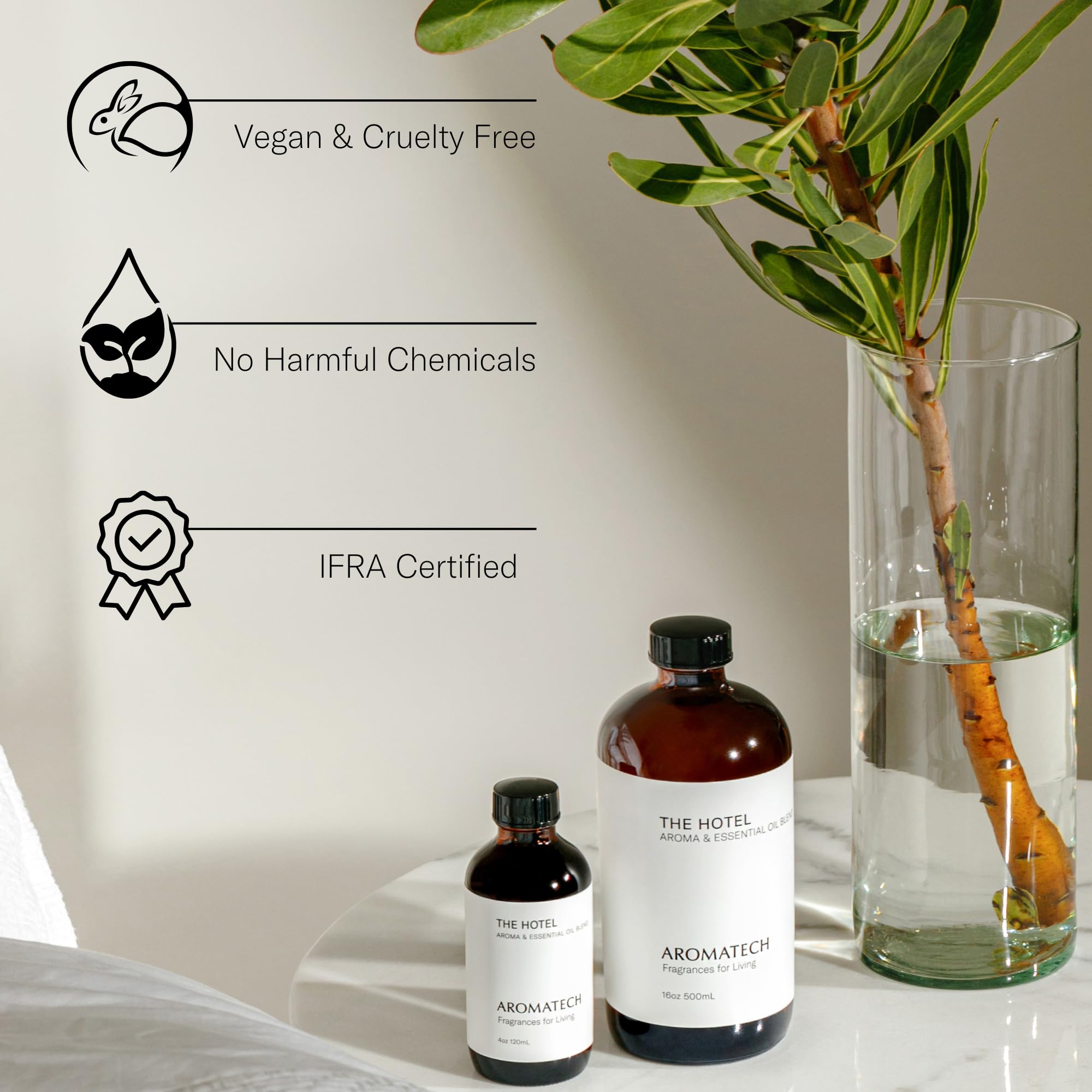 AromaTech The Hotel Premium Aroma Oil – Elevated & Luxurious Home Fragrance with Notes of Lavender, Citrus & Juicy Peach for Scent Diffusers, Cold-Air and UltraSonic Scent Machines – 60 mL