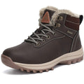 Mishansha Boy's Girl's Winter Snow Boots Waterproof Kids Hiking Boots Cold Weather Outdoor Fur Lined Warm Walking Boot Shoes Dark Brown 7.5 Toddler