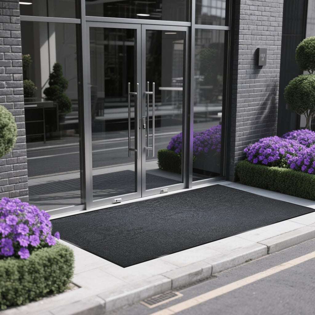 Entrance Mat for Home or Office - 3 x 5 Feet, Carpeted Indoor/Outdoor Entry Mat - Absorbent, Slip Resistant, Heavy Duty, Low-Profile, Easy to Clean, Rubber Entry Mat - Charcoal