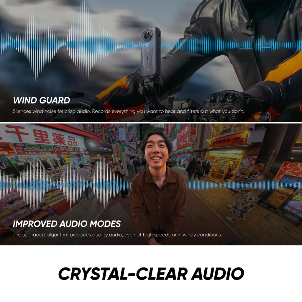 Insta360 X4 Air - Lightweight 165g 8K 360 Camera, Invisible Selfie Stick Effect, Replaceable Lenses, Shoot First & Frame Later, Built-in Wind Guard, FlowState Stabilization, AI-Powered App
