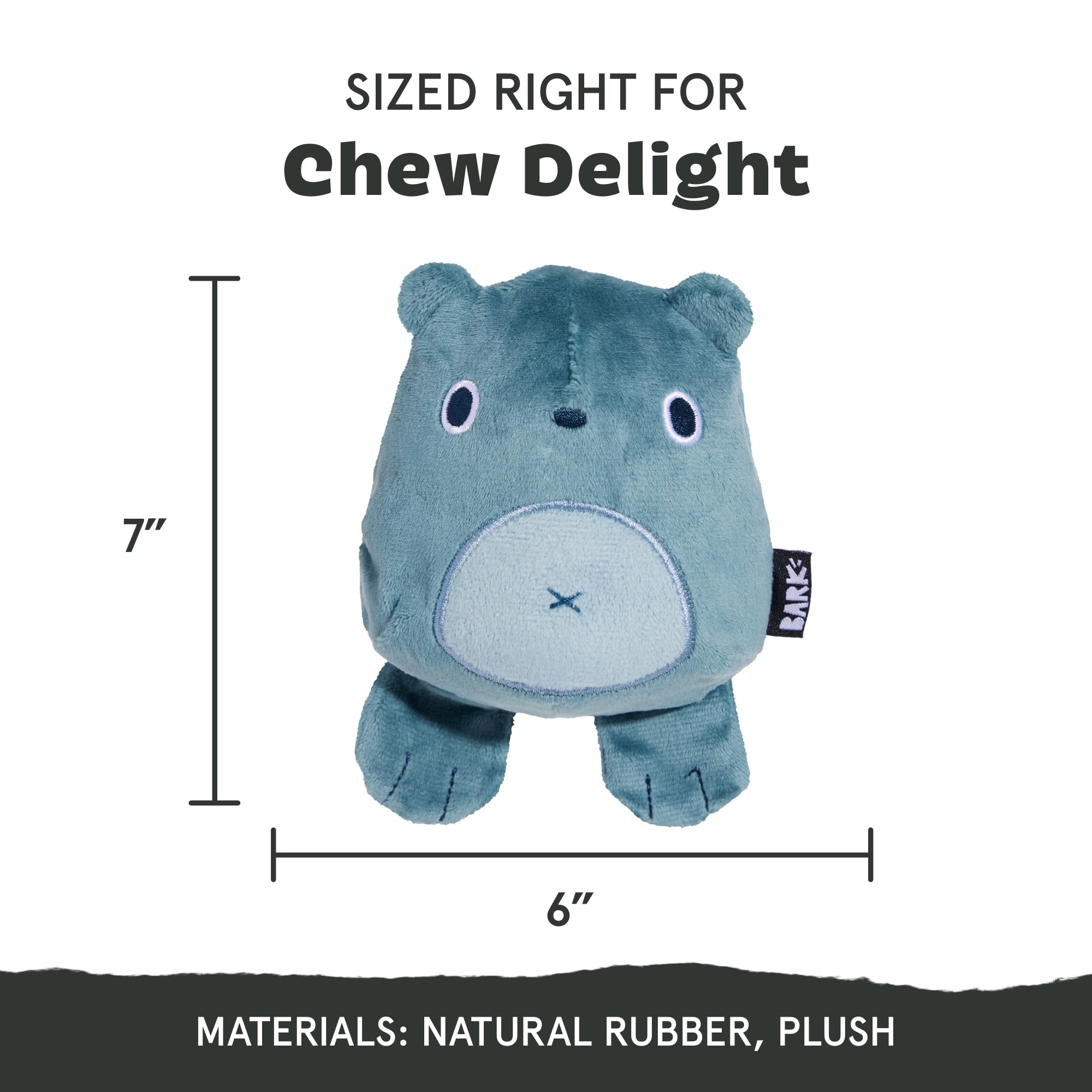 Barkbox Grey Bear Hugger Super Chewer 2-in-1 Plush Exterior Hard Core Plush Toy, Large Breeds