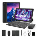 Gleeso Tablet, Latest Android 15 Tablet 10 Inch, 8-Core, 20GB+64GB+1TB TF, Dual Camera, Widevine L1, Face ID, 5000mAh Battery, WiFi 6, BT 5.4, 2-in-1 Tablets with Keyboard Mouse Pen Protective Case