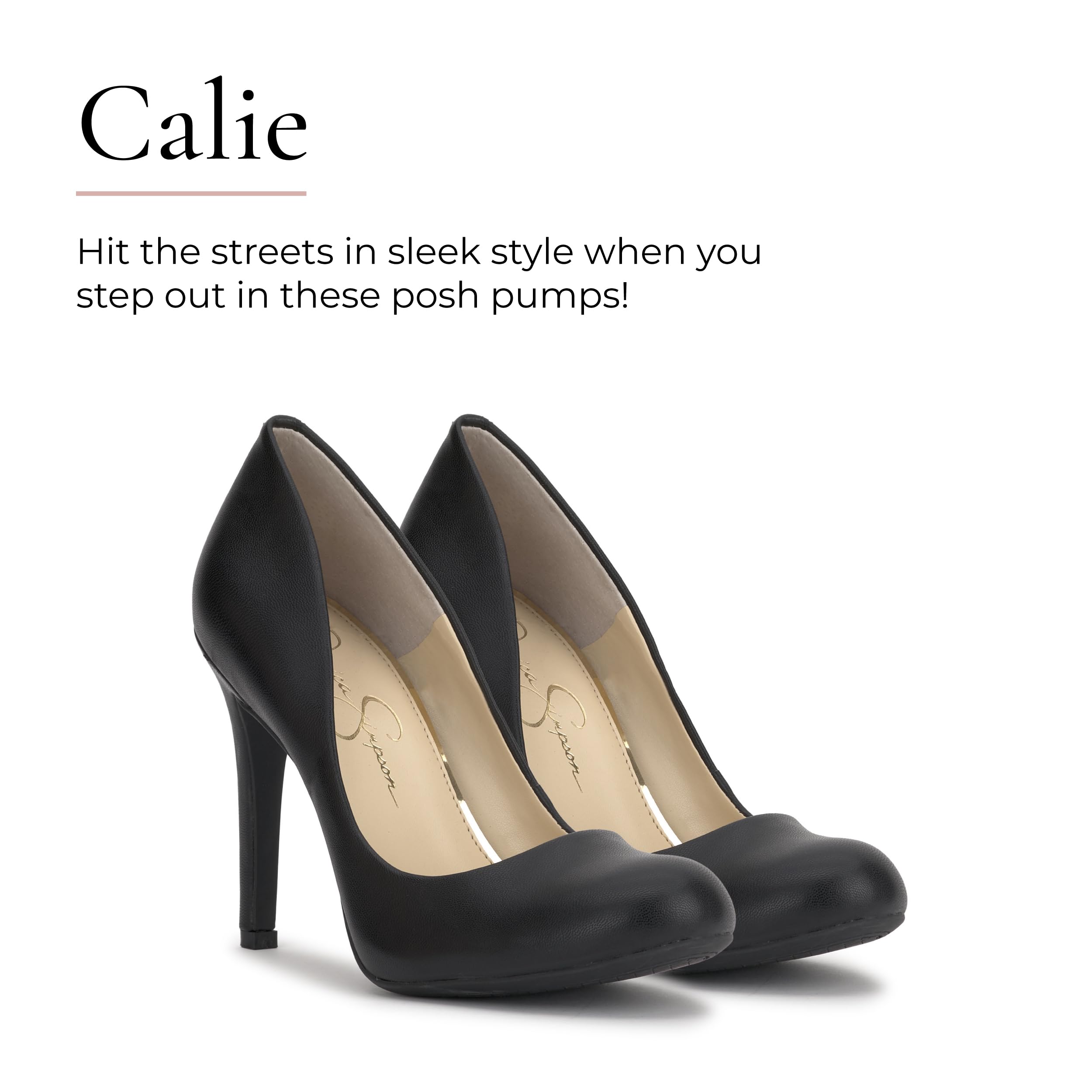 Jessica Simpson Women's Calie Pump, Black Patent, 8 Wide