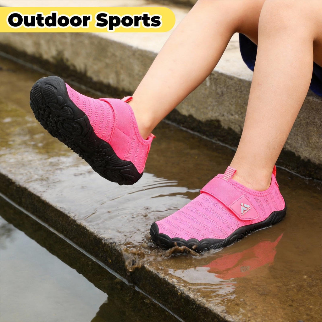 Mishansha Kids Water Shoes Quick-Dry Wide Toe Box Non-Slip Barefoot Shoes Beach Pool Swim Shoes Hot Pink 13 Little Kid