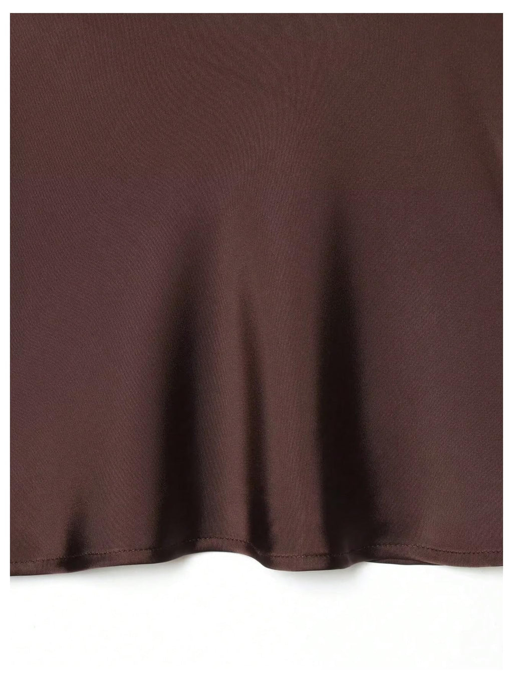 WDIRARA Women's Lace Trim Satin Blouses Elegant Sleeveless Deep V Neck Dressy Casual Tops Brown Large