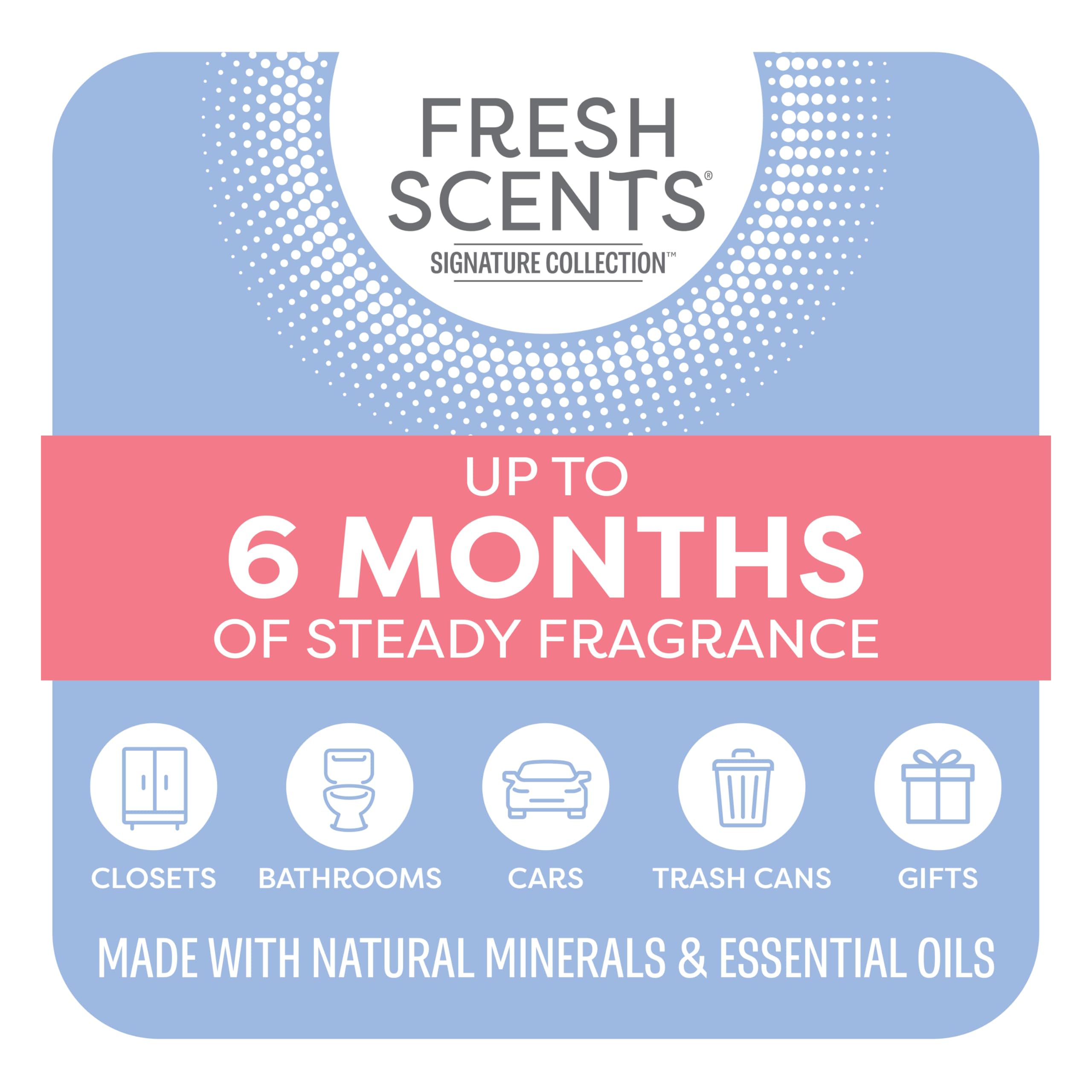 Fresh Scents Scented Sachets | Seaspray | Home Fragrance | Long Lasting (Up to 6 Months) | Air Freshener for Closets, Drawers, & Cars | 6 Pack