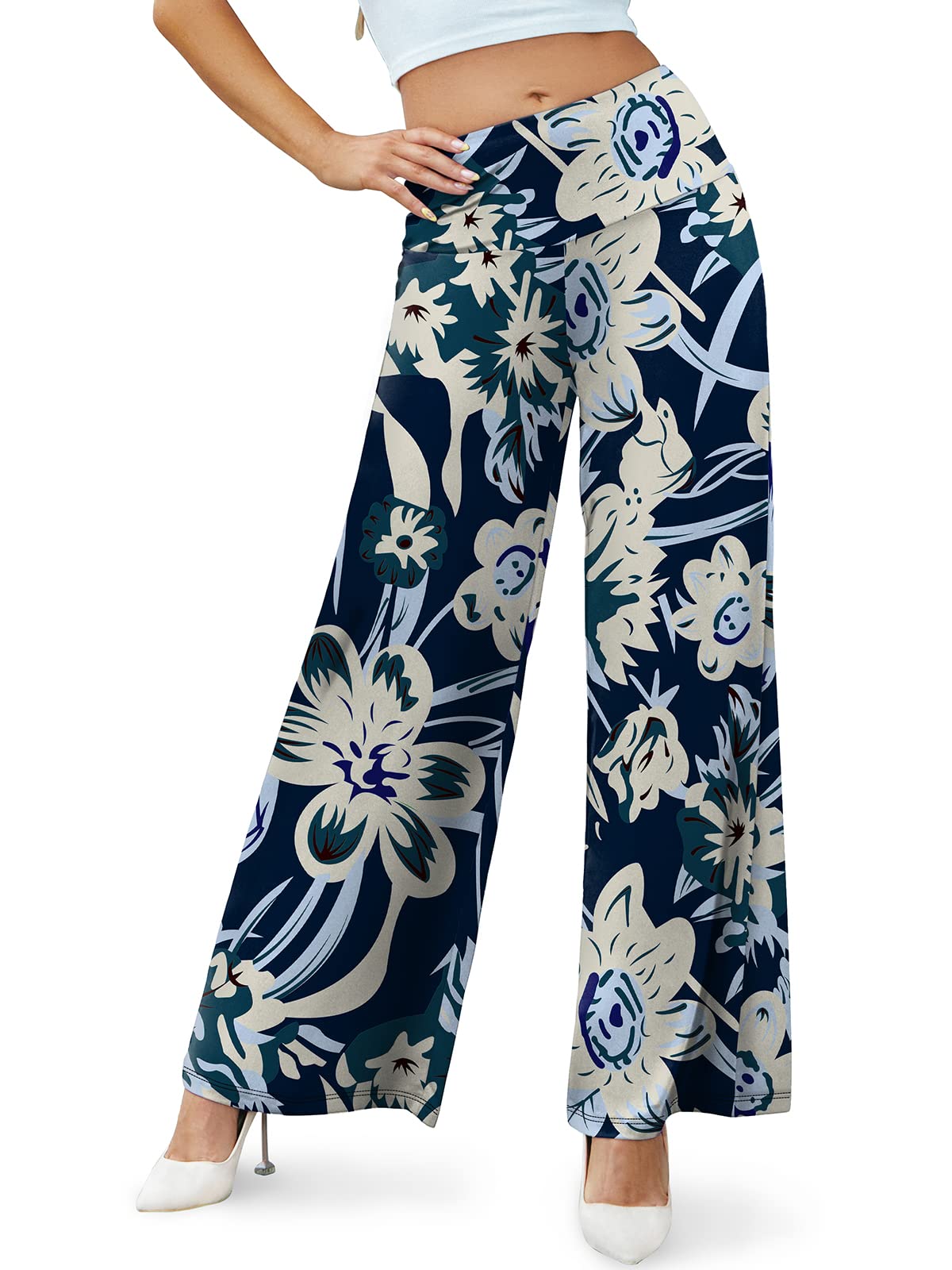 Arolina Women's Stretchy Wide Leg Palazzo Lounge Pants Casual Comfy High Waist Palazzo Pants