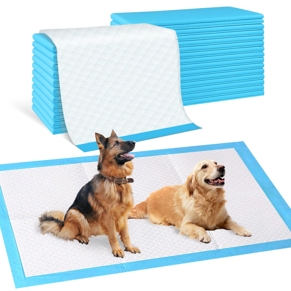 SUPRONLOVE Pee Pads for Dogs & Cats, Extra Large 36"X51", 40 Count, Blue, Polymer, Polyethylene (PE), Fluff Pulp, 6 Layers, Disposable Pet Training Pads