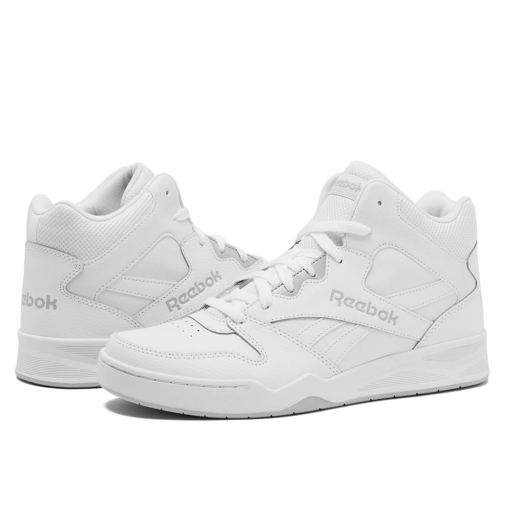 Reebok Royal BB4500 Hi2 High Top Sneakers for Men, Black or White Mens Basketball Shoes, Medium or Wide Width Size 7 to 14 Athletic Mens Shoes, White/Light Solid Grey, 10 Medium