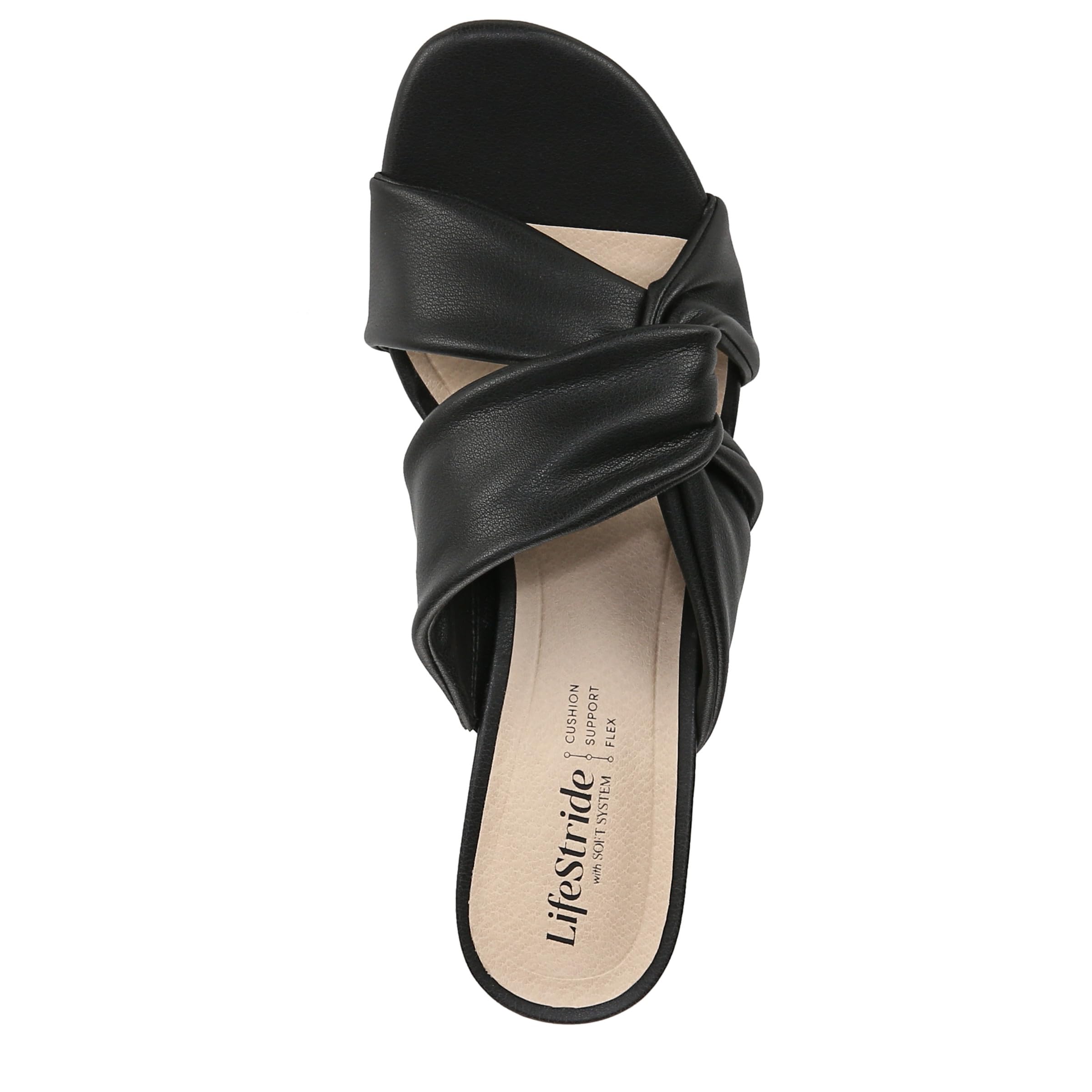 LifeStride Womens Nori Heeled Sandal Black 10 W