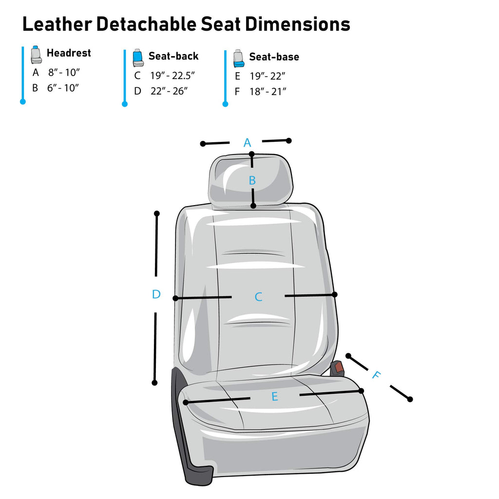 FH Group Classic PU Leather Pair Set Car Seat Covers, Airbag Compatible with Gift - Universal Fit for Cars Trucks & SUVs (Solid Gray) PU002102