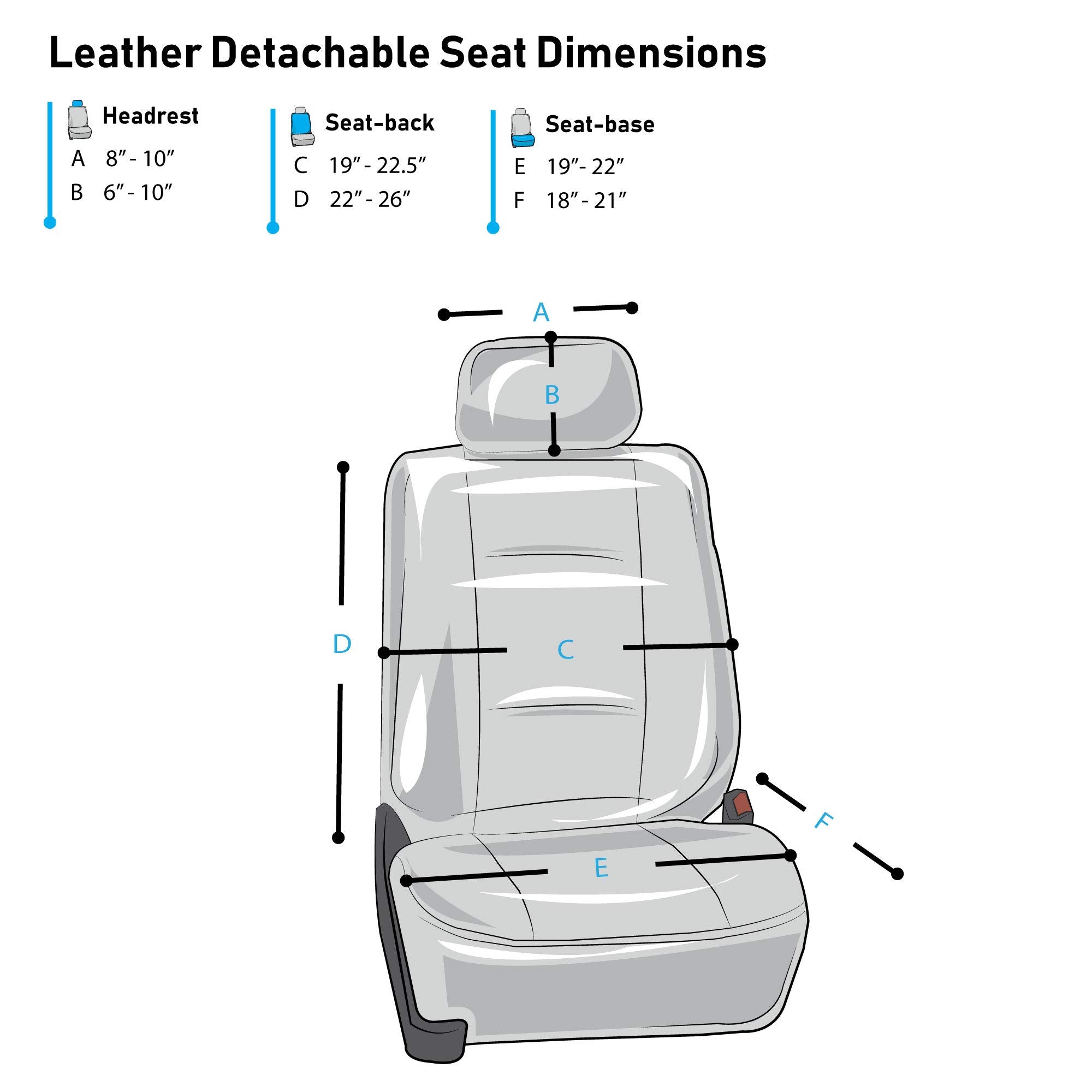 FH Group Classic PU Leather Pair Set Car Seat Covers, Airbag Compatible with Gift - Universal Fit for Cars Trucks & SUVs (Solid Gray) PU002102