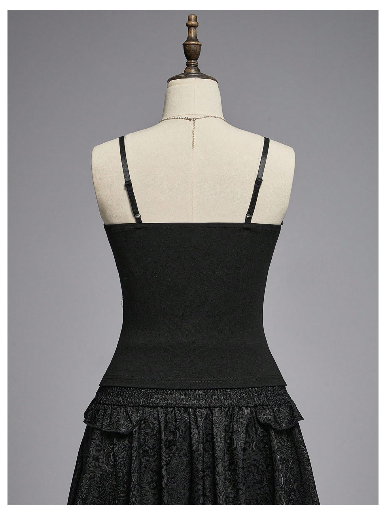 Verdusa Women's Gothic Graphic Sheer Mesh Camisole Tops Ruched Lace Y2K Going Out Tops Black Large