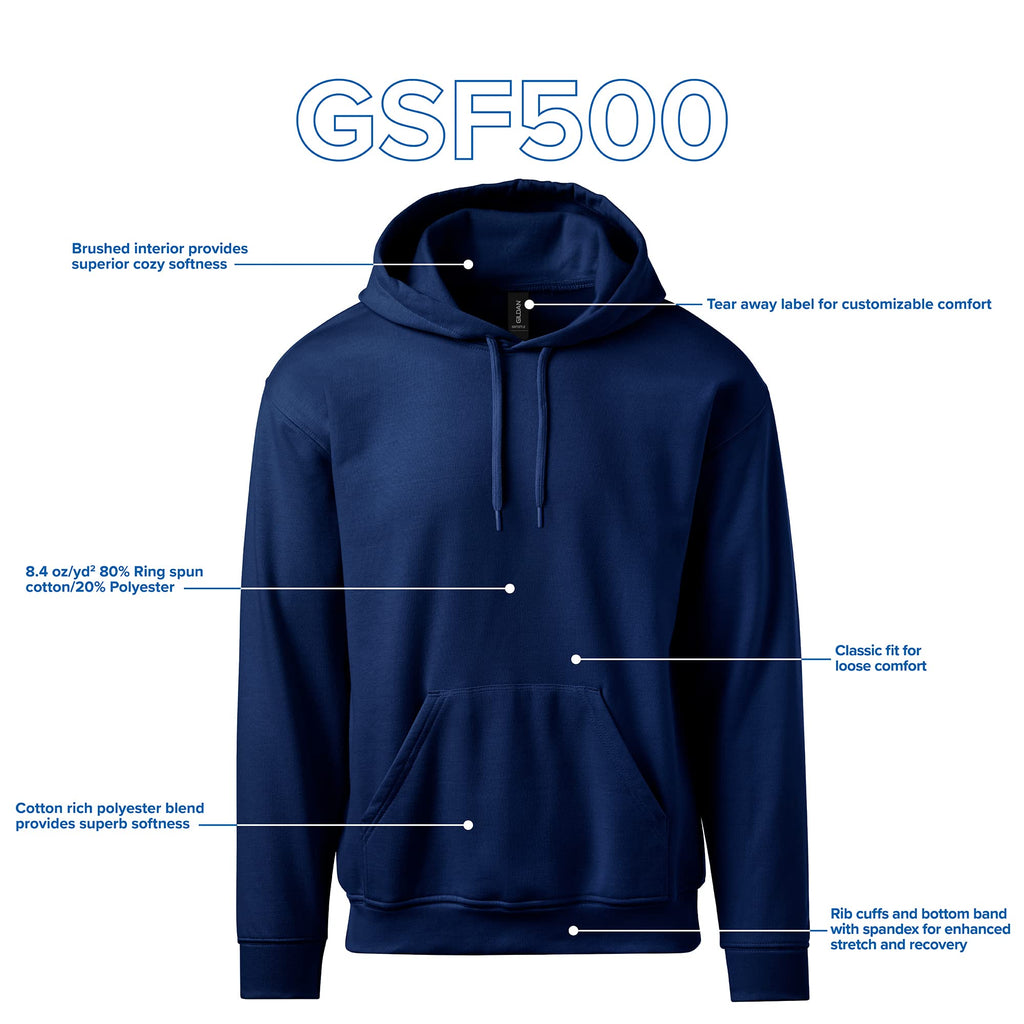 Gildan Adult SoftStyle Hoodie Sweatshirt, Style GSF500, White, Small