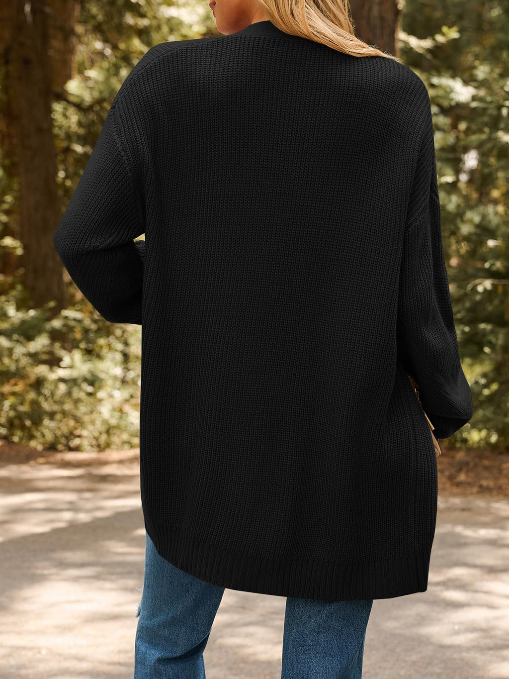 LILLUSORY Womens Cardigan Sweater Fall Fashion Outfits Clothes 2025 Teacher Work Office Old Money Long Oversized Winter Travel Cozy Chunky Knit Winter Essential Business Casual Clothing Black