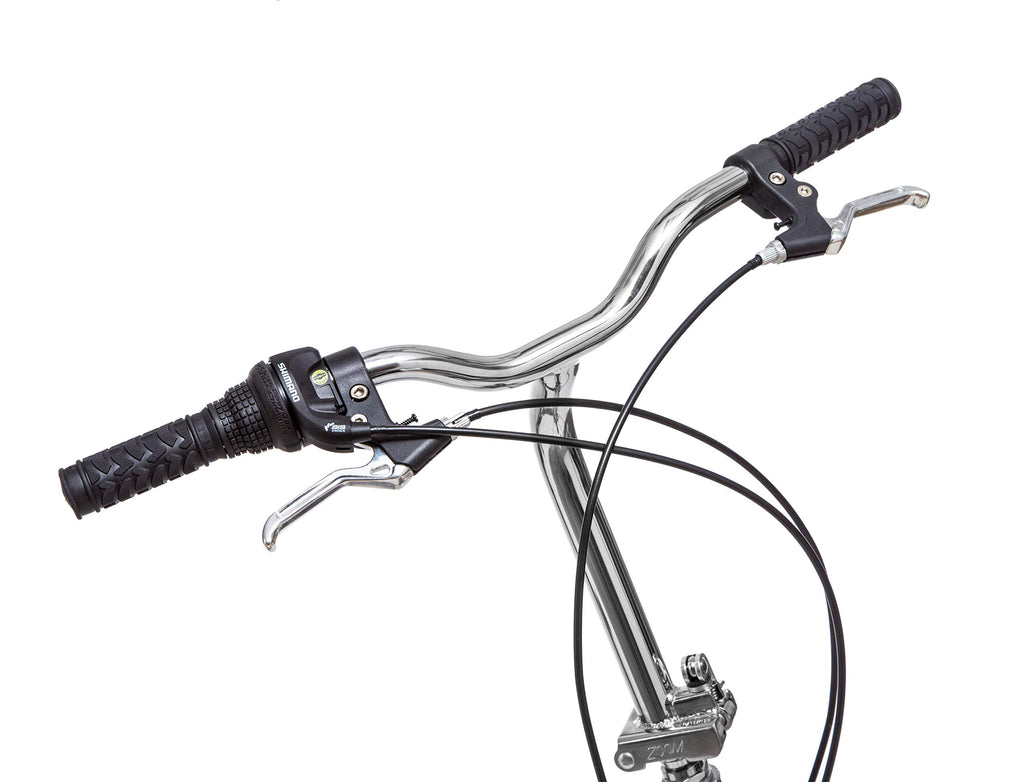 Schwinn Loop Adult Folding Bike for Men and Women, 20-inch Wheels, 7-Speed Drivetrain, Rear Cargo Rack, Carrying Bag, Silver