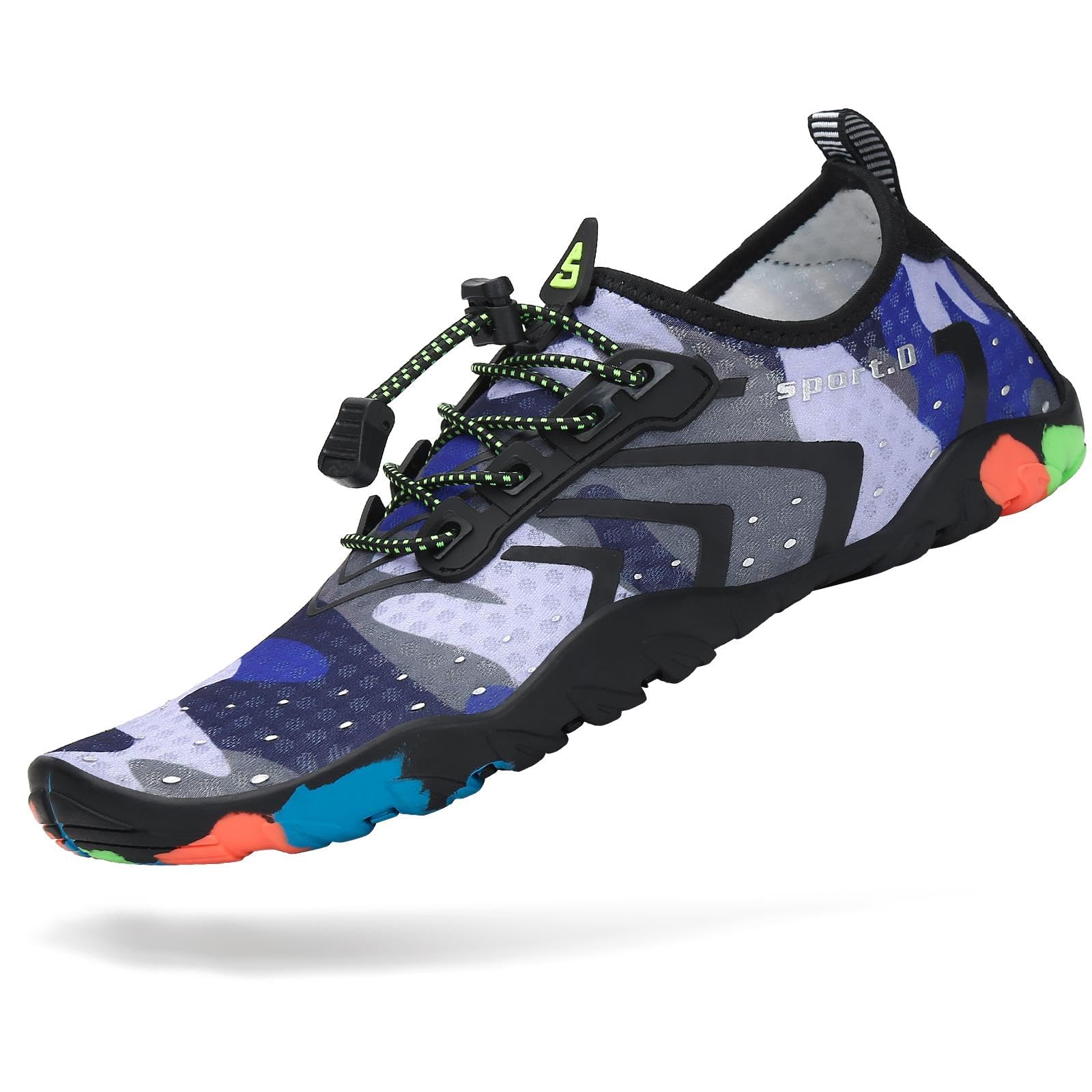 Mishansha Water Shoes for Women Men, Quick-Dry Barefoot Swim Shoes with Drainage Holes, Lightweight Aqua Shoe for Beach Pool River Boating Yoga Walking 12.5 Women/11 Men Maya Blue