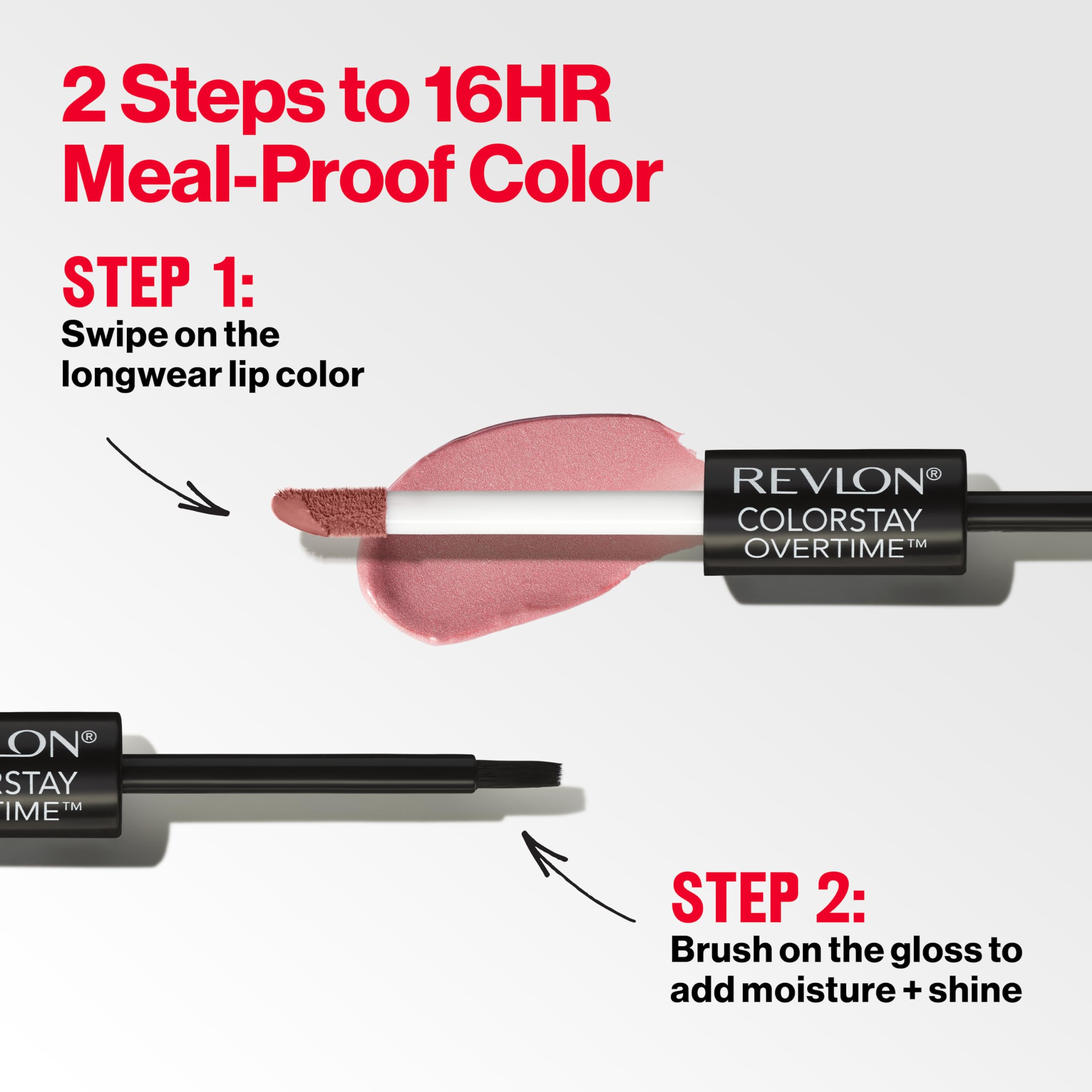 Revlon Liquid Lipstick with Clear Lip Gloss, ColorStay Overtime Lipcolor, Dual Ended with Vitamin E, 005 Infinite Raspberry, 0.07 Fl Oz