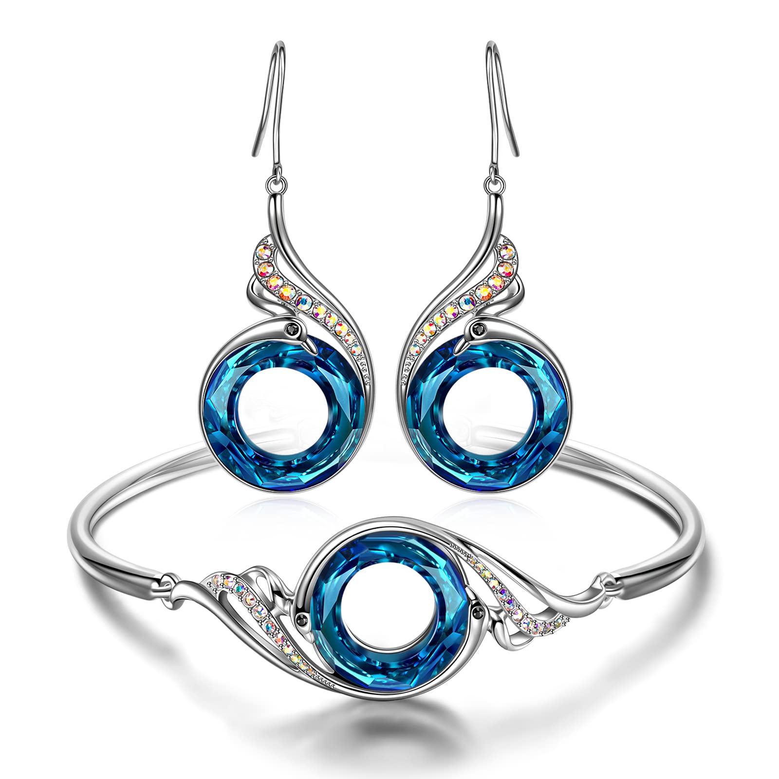 Kate Lynn "Rise From the Ashes Phoenix Bracelet & Earrings Set, Symbol of Luck and Renewal