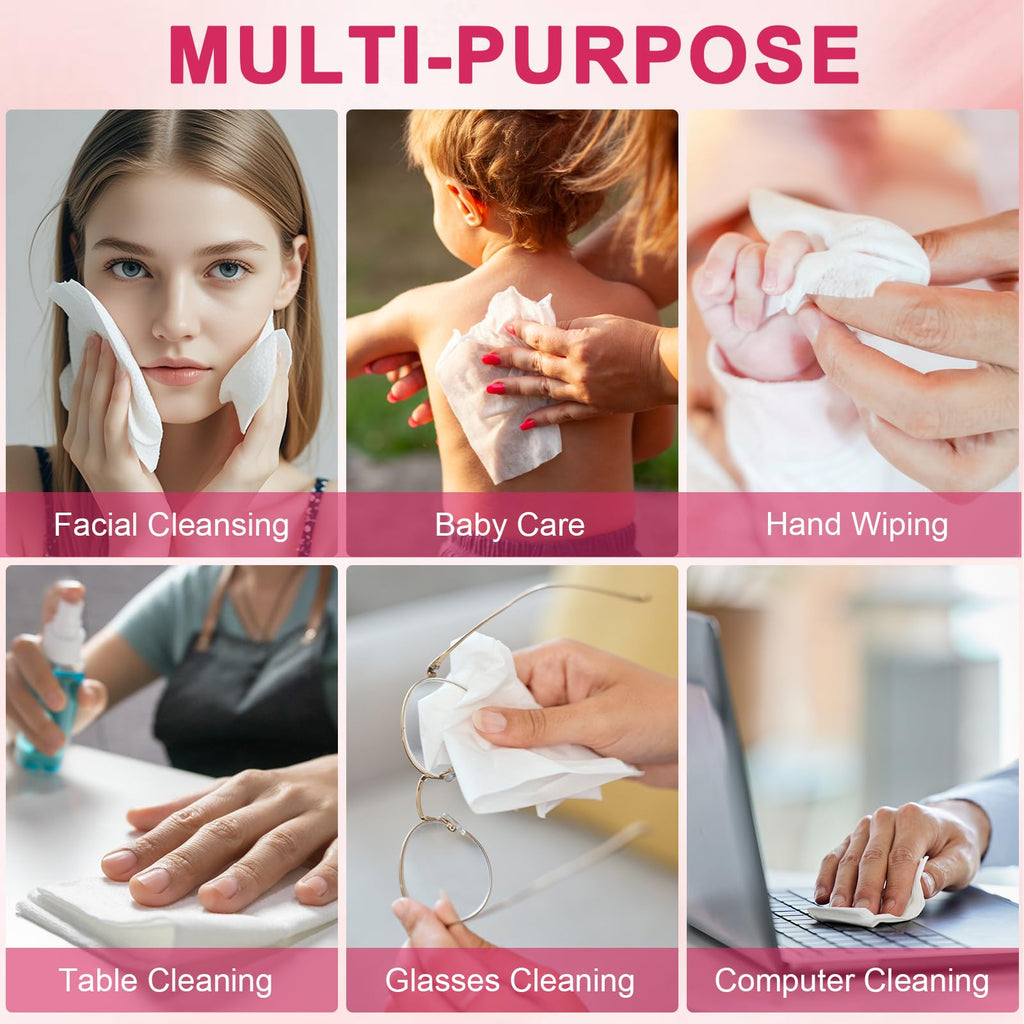 FACEMADE 60 Count XXL Disposable Face Towels 12" × 12", 100% USDA Biobased Face Towelettes Disposable, Clean Facial Towels for Makeup and Clean Skin, Super Soft and Thick Dry Wipes Club