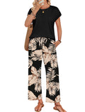 WIHOLL 2 Piece Sets for Women Dressy Tropical Vacation Outfits Beach Summer Clothes Lounge Sets Fashion Clothing Airport Travel Outfits Cruise Date Resort Wear 2026 Hawaiian Printed M