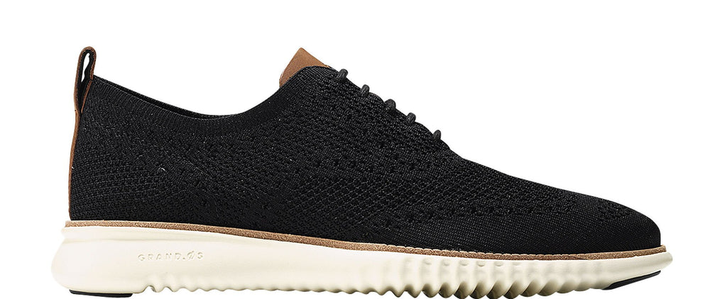 Cole Haan Men's 2.0 Zerogrand Stitchlite Oxford, Black/Ivory, 10