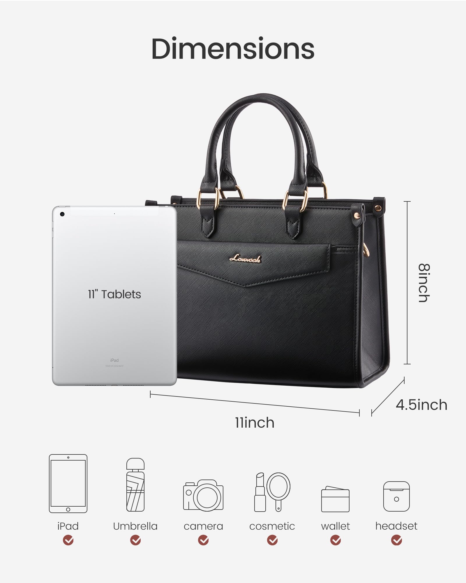 LOVEVOOK Purses and Handbags for Women, Trendy Satchel Tote Purse, PU Leather Crossbody Shoulder Bag Top Handle for Ladies