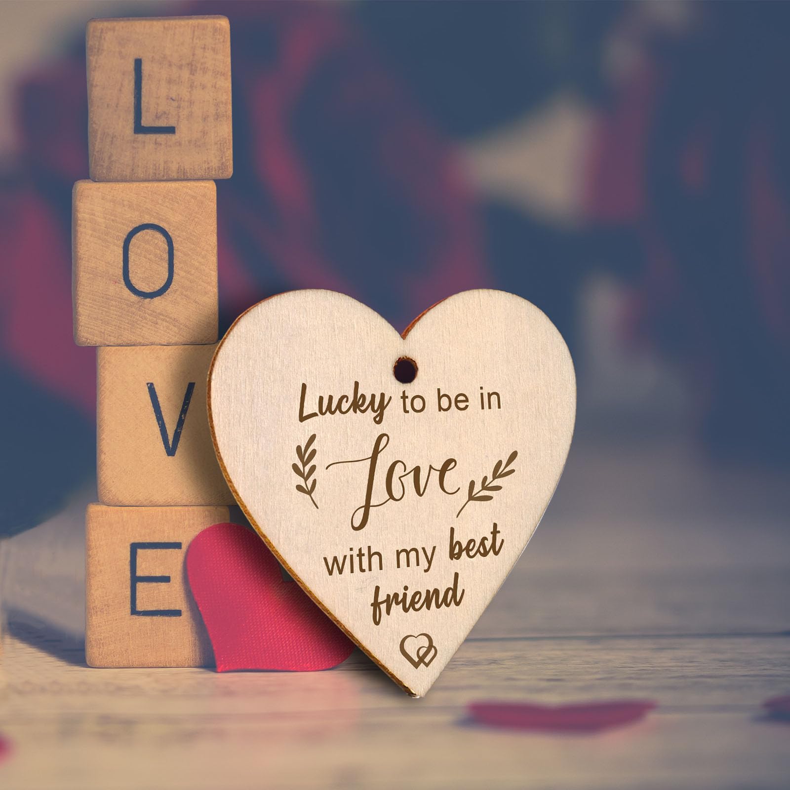 EYITUPC Lucky to Be in Love with My Best Friend Birthday Anniversary Picture Frame Boyfriend Girlfriend Husband Wife Fiance Couples Gifts (Display Two 4x6)