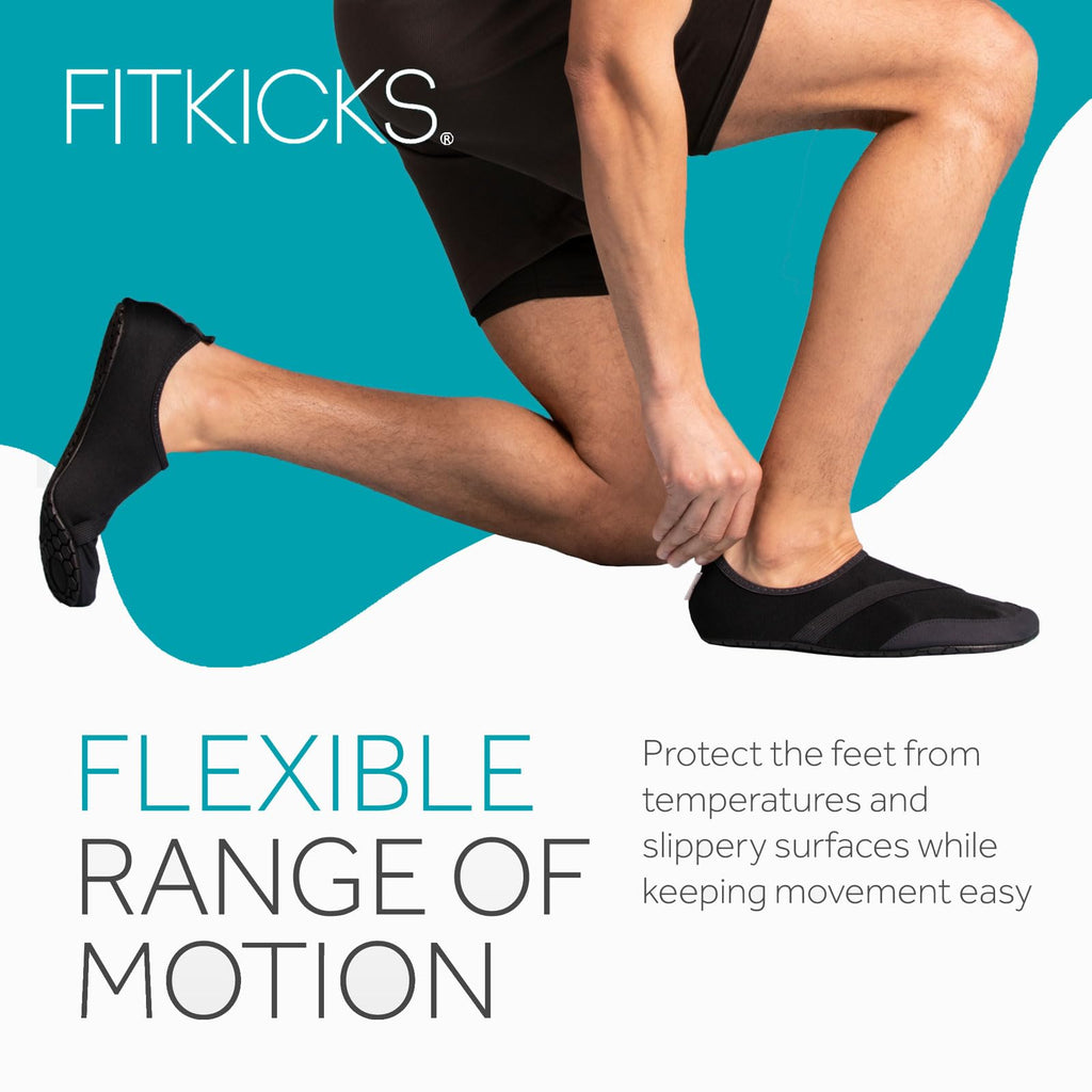 FITKICKS Active Men's Footwear Foldable Water Shoes - Midnight Tide Black, Medium