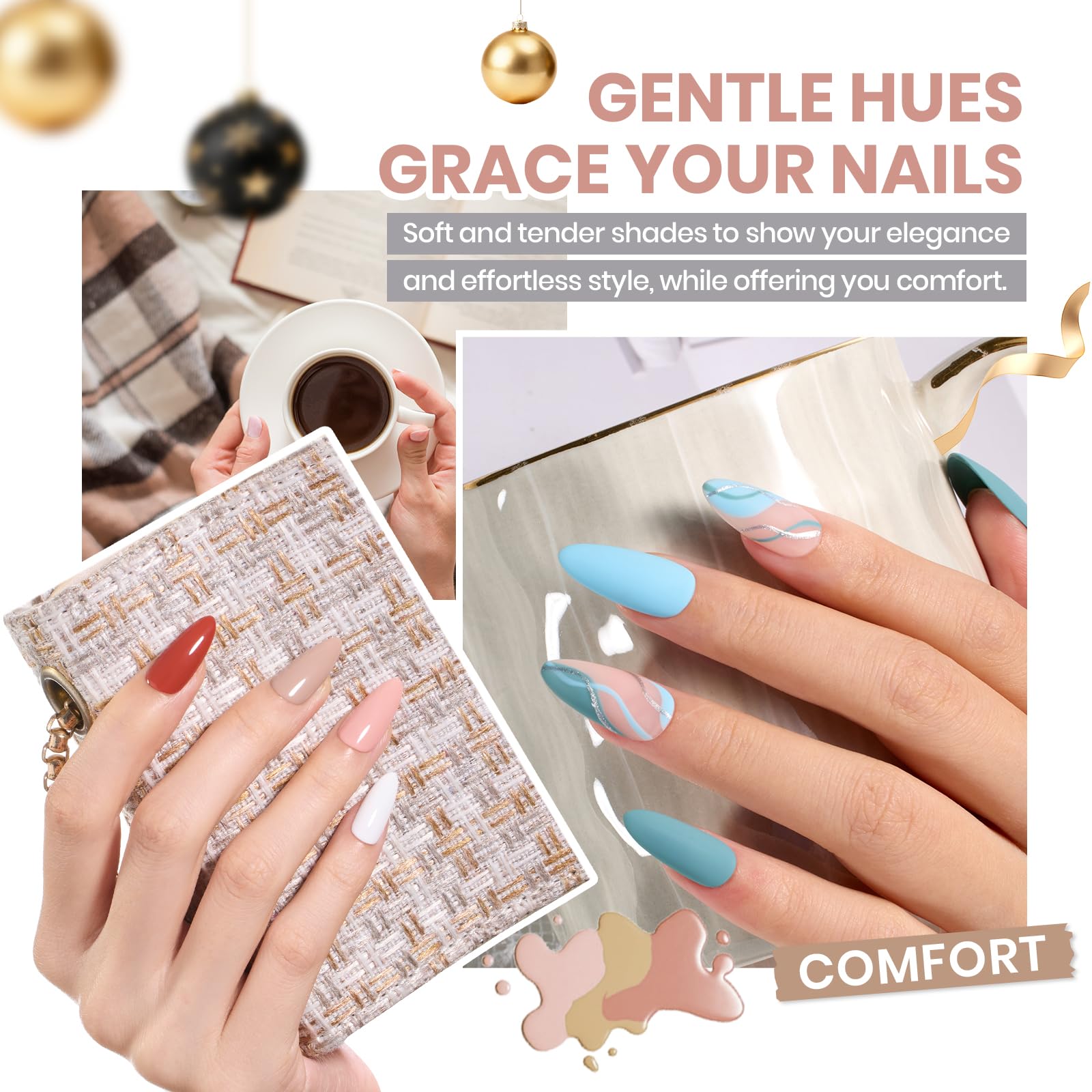 Beetles Gel Nail Polish Set - Emotional Spectrum 69PCS 60 Colors Gel Polish Kit Base Coat Glossy & Matte Top Coat UV Led Soak off Collection Brown Red Black Nude White Valentines Gifts for Women