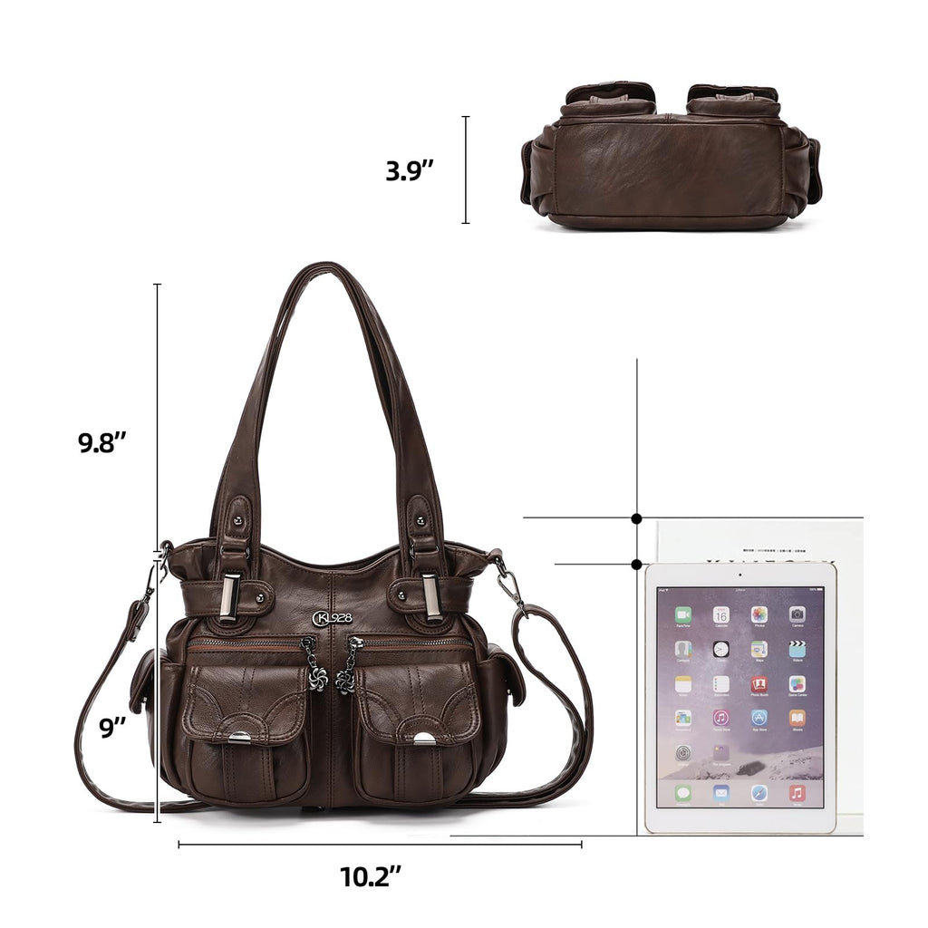 Purses and Handbags for Women Small Hobo Shoulder Bags Soft PU Leather Multi Pockets Tote Bag