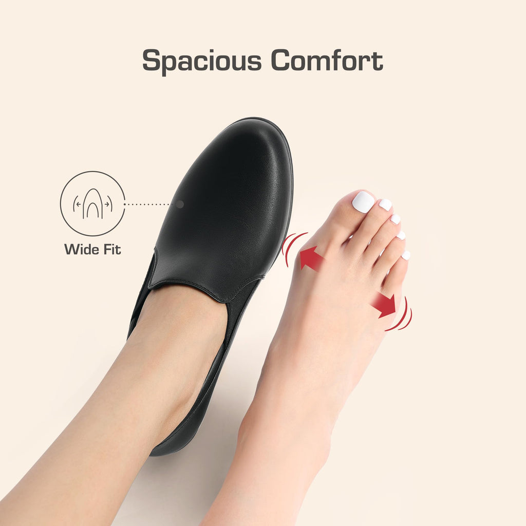 DREAM PAIRS Women's Low Chunky Block Heels Pumps Comfortable Slip-on Heeled Loafers Dress Work Shoes for Office Business,Size 9W,Black,DPU214-W