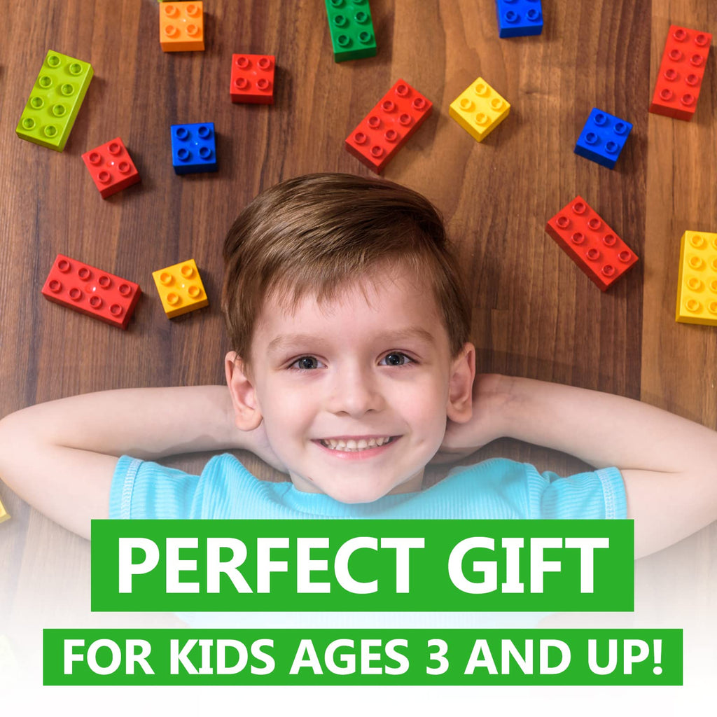 WYSWYG 100 Pcs Jumbo Building Blocks Set for Toddlers (80 Square & 20 Rectangle) | Compatible Big Construction Bricks in 5 Colors | Kids Ages 3+ STEM Toy