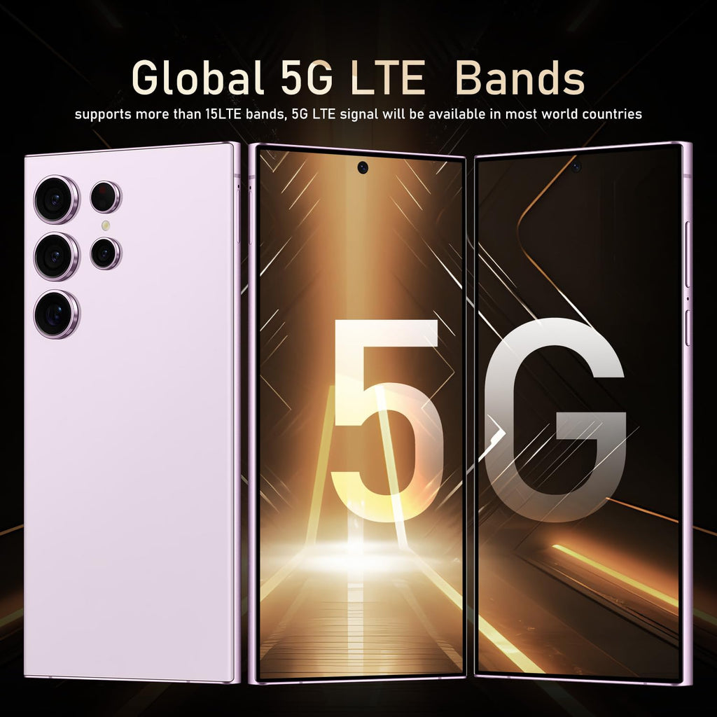 I24 Ultra Unlocked Phone,Built in Pen The Phone,Smartphone Battery 6800mAh 6.8" HD Screen,Android 14 16+512GB with 128GB Memory Card Cell Phone,5G/Face ID/Fingerprint Lock/GPS (Purple, 16+512GB)
