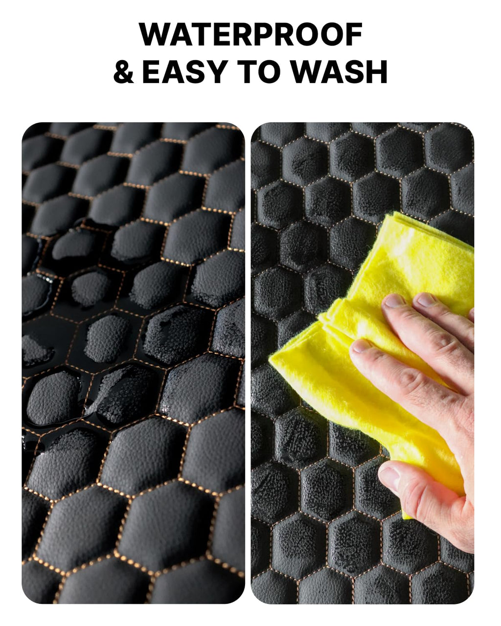Owleys Premium Leather Car Seat Protector for Child Car Seat Cover from Dirt Scratches - Infant Car Seat Protector for Back Seat/Front Booster Seat Protector Under Baby Car Seat Waterproof 1pc Hexy