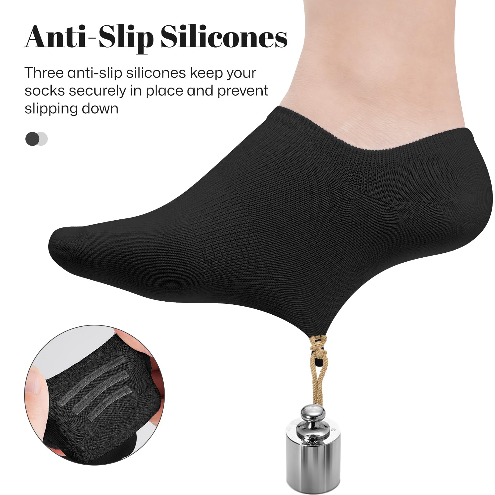 wernies Low No Show Short Socks Women Thin Non Slip Invisible Loafer Ankle Low Cut Socks 8 pairs mix of color