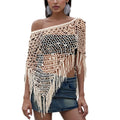 Women Sheer Poncho Top Lightweight Knit Crochet Shrug Bolero Mesh Batwing Sleeve Sweater Cover Up Beachwear