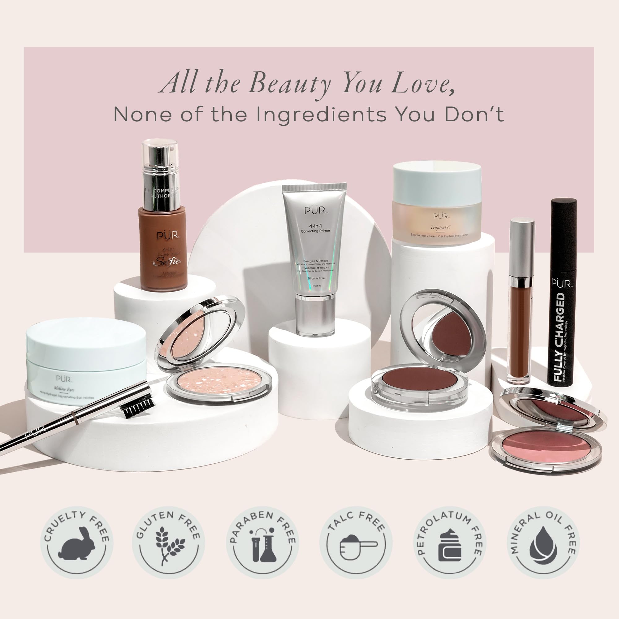 PÜR MINERALS 4-in-1 Love Your Selfie Longwear Foundation and Concealer - Unique, Dual-Applicator Component - Covers Blemishes and Imperfection - Reduce Fine Lines and Wrinkles - MP3 - 1 oz Makeup