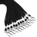 Harloon 300 Pcs Lanyards Bulk Badge Lanyards Flat Lanyards for ID Badges with Swivel Hook Clips Card Name Tag(Black)