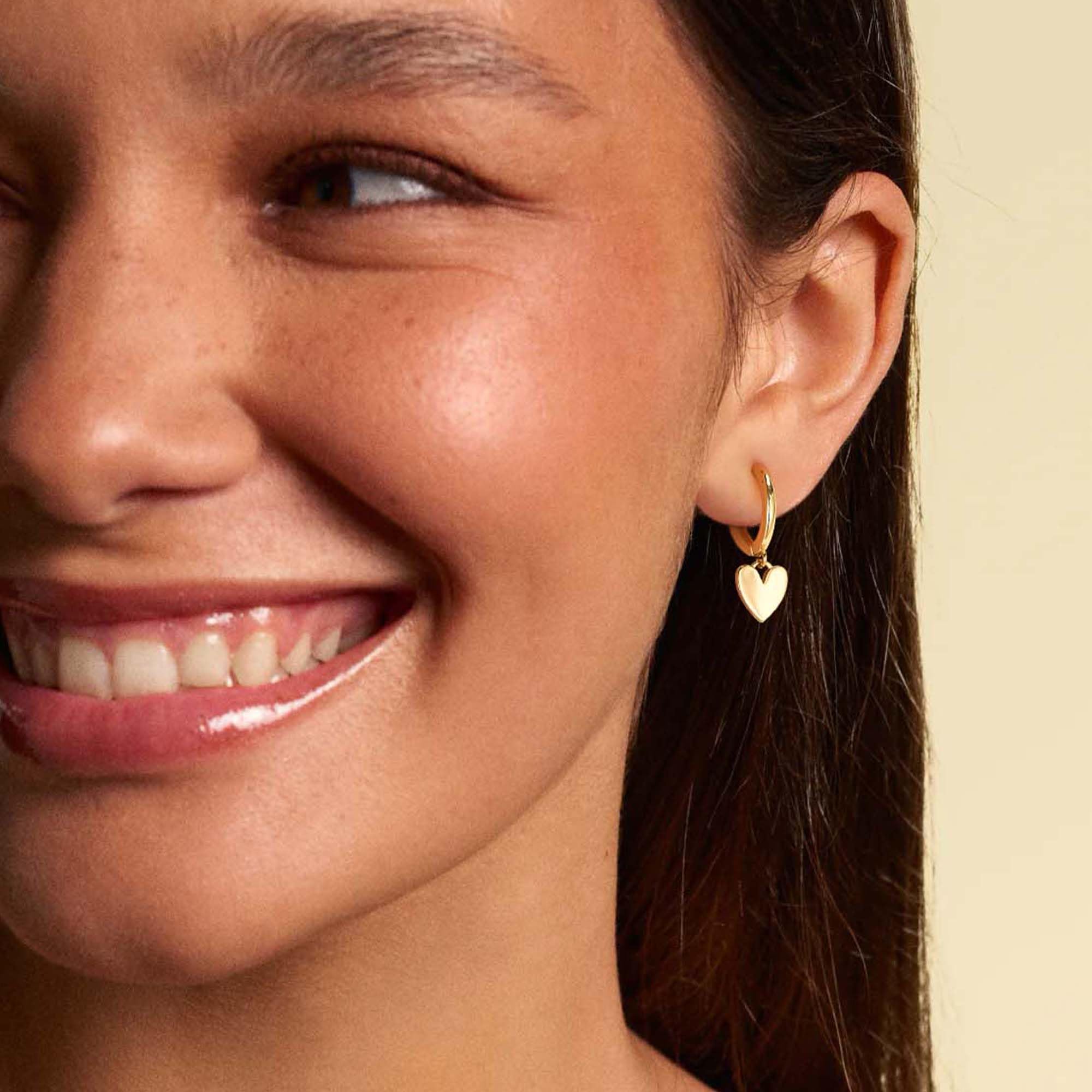 VACRONA Gold Heart Hoop Earrings Huggie Earrings for Women 14k Gold Plated Small Hoops Earrings