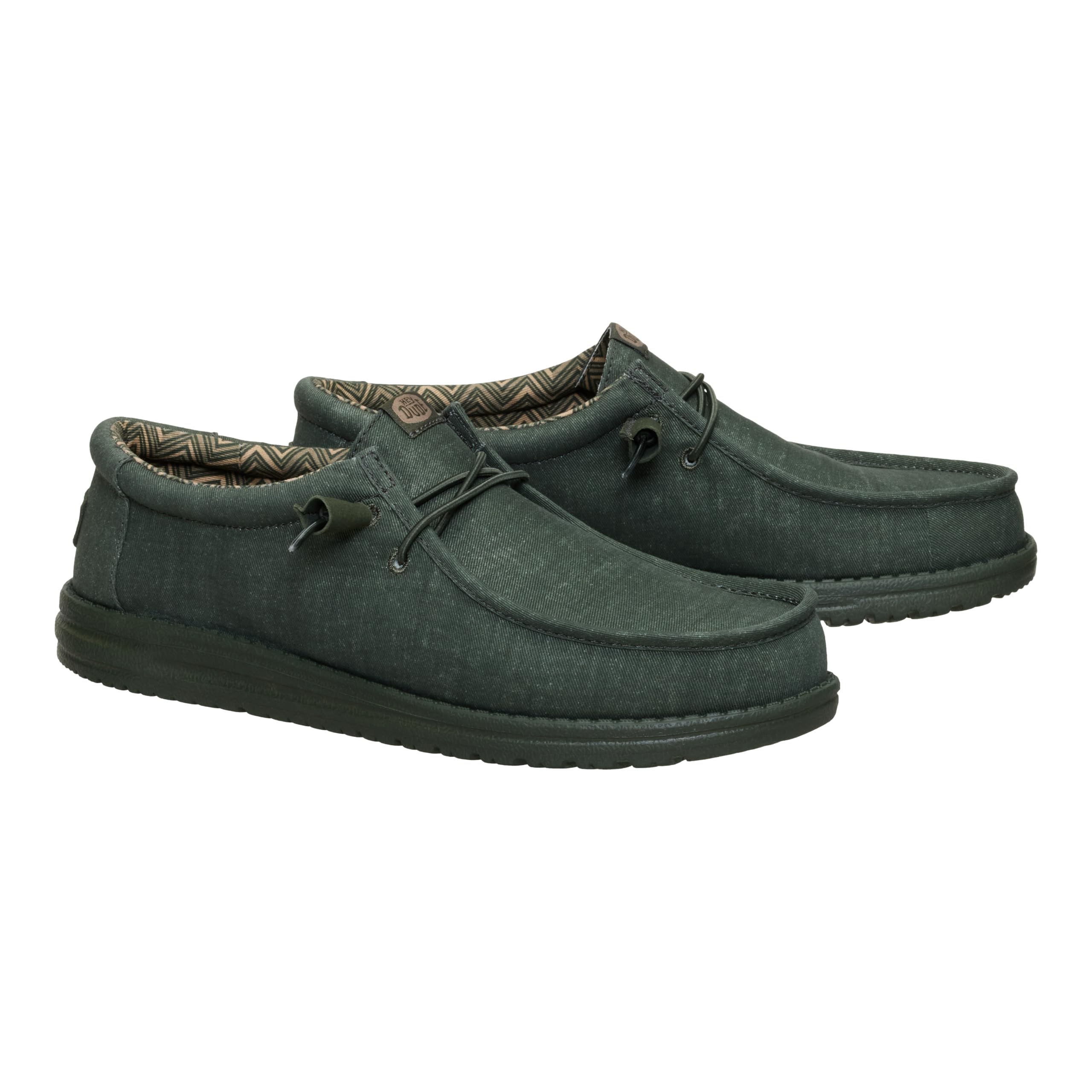 HEYDUDE Wally Stretch Canvas Deep Green Size 11, Men’s Shoes, Slip-on Loafers, Comfortable & Light-Weight