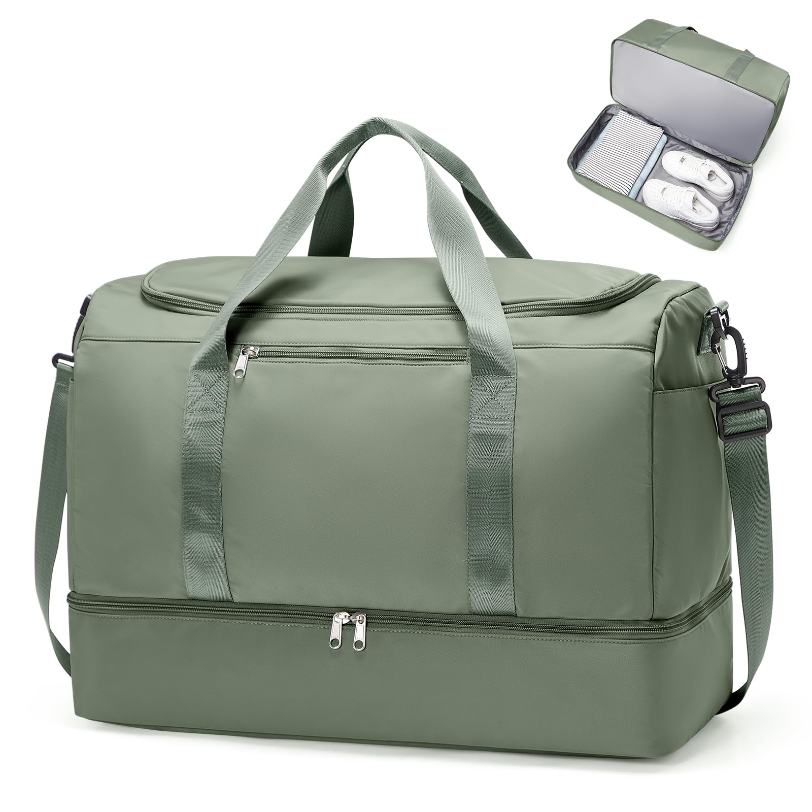 Extra Large Travel Duffle Bag,Carry on Overnight Weekend Bag with Shoes Compartment,Weekender Bags for Women for Travel Business Trips Sport Hospital