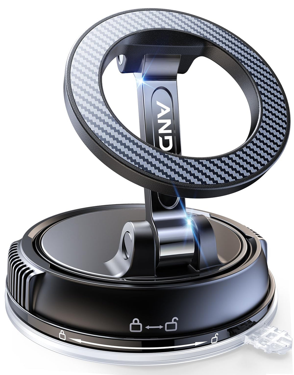 ANDERY Car Phone Holder for Magsafe [78+LBS Strongest Suction & 2400gf Magnetic] 360° Adjustable Car Phone Mount, Phone Holders for Your Car for iPhone 17 Pro Max 16 15 14 13 12 Air Plus, Carbon Fiber