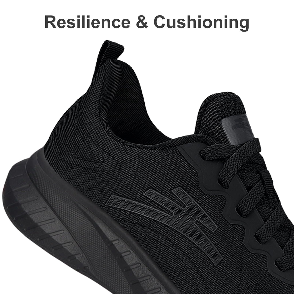 Puweco Breathable Mens Running Shoes Anti Slip Athletic Shoes for Men Lightweight Workout Sneakers for Walking Gym Fitness Jogging Sports All Black