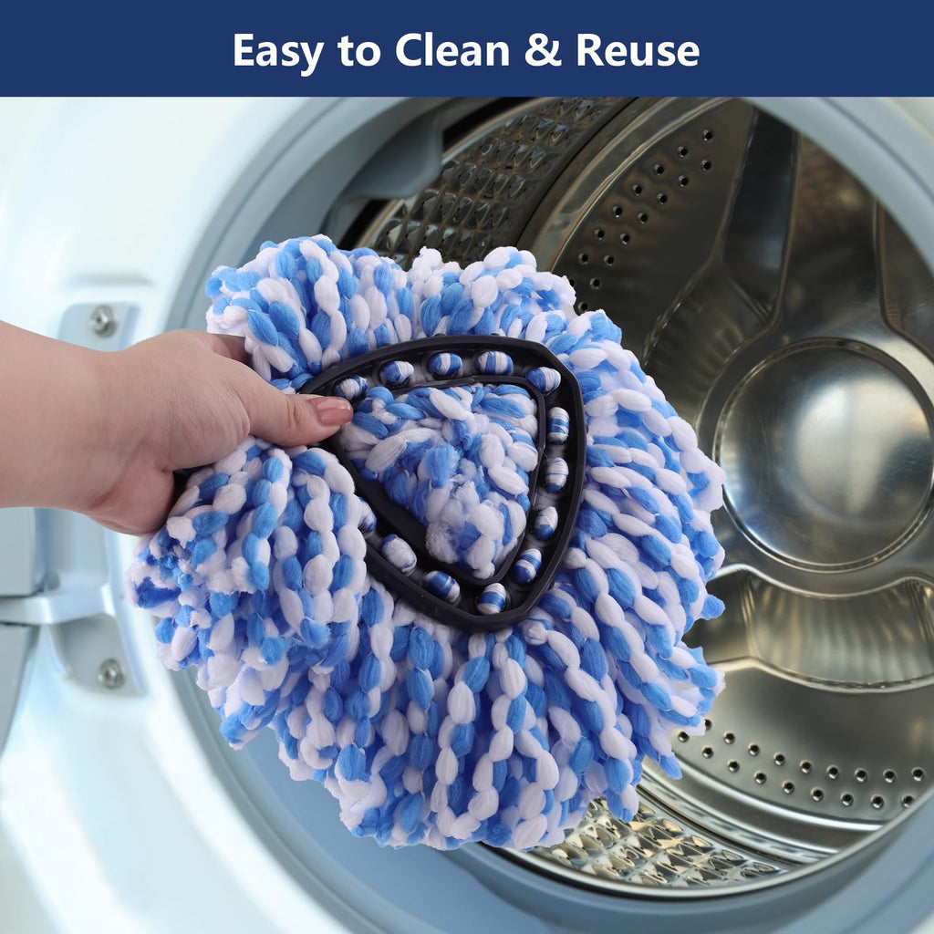 4 Pieces Mop Head Replacement Set Compatible with Ocedar RinseClean 2 Tank System, 2 Pack Microfiber Mop Replace Head, 1 Pack Scrub Brush Scrubber Mop Head, 1 Mop Base for Household Cleaning